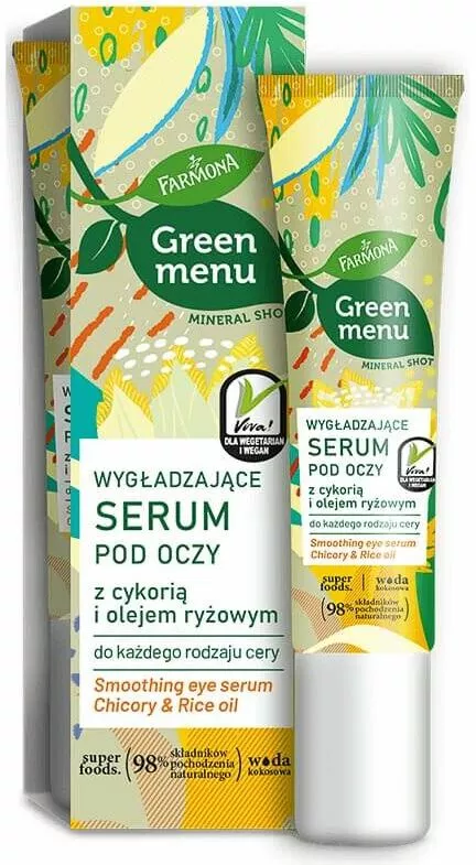 green menu wygladzajace serum pod oczy z cykoria i olejem ryzowym