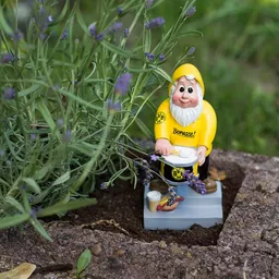 Figurka do ogrodu z żywicy Borussia Dortmund krasnal żółto czarny Figurka do ogrodu z żywicy Borussia Dortmund krasnal żółto czarny