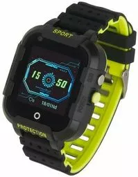 Smartwatch Garett Kids Time 4G Plus czarno zielony pasek ekran
