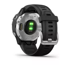 Smartwatch Garmin fenix 6S Solar srebrny z czarnym paskiem z tyłu