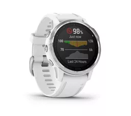 Smartwatch Garmin Fenix 6S srebrno biały w skos