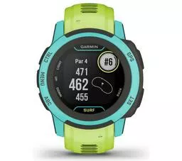 Smartwatch Garmin Instinct 2S Surf Edition niebieski obudowa zielony pasek wyświetlacz