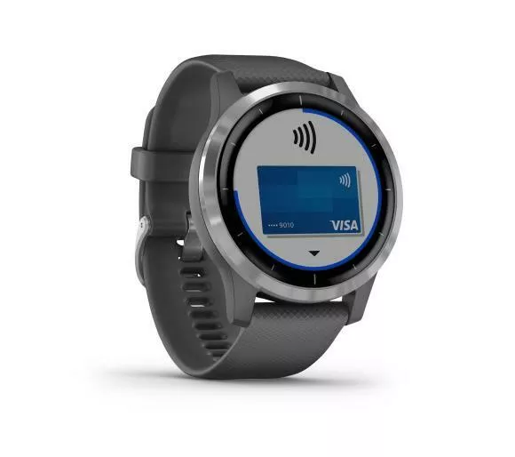 smartwatch garmin vivoactive 4 szaro srebrny w skos