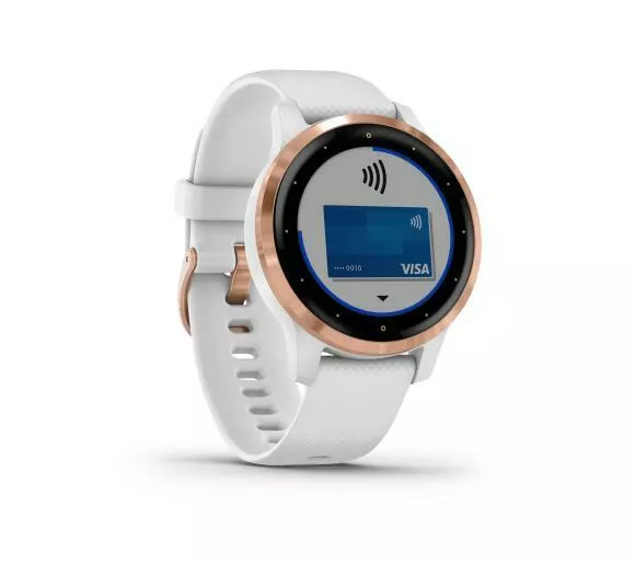 smartwatch garmin vivoactive 4s bialo rozowy skos