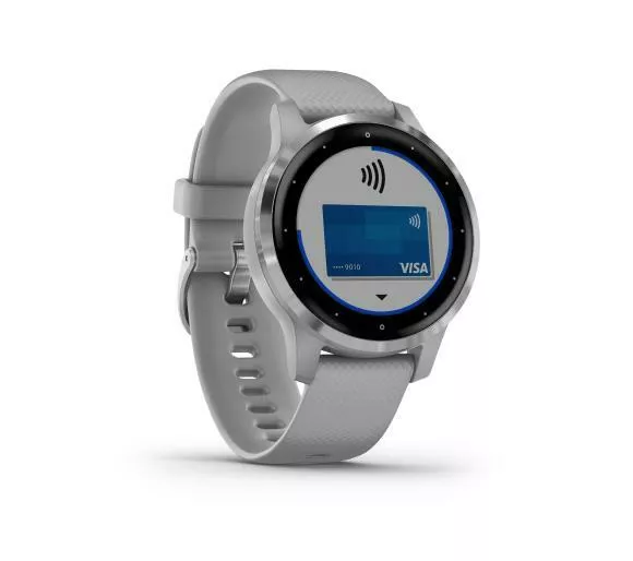 smartwatch garmin vivoactive 4s szaro srebrny w skos