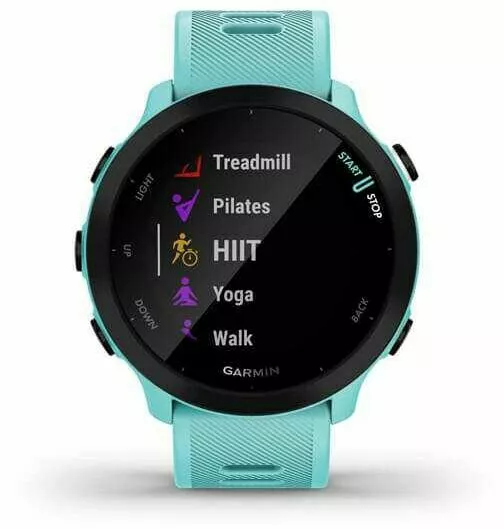 smartwatch garmin forerunner 55 niebieski pasek ekran