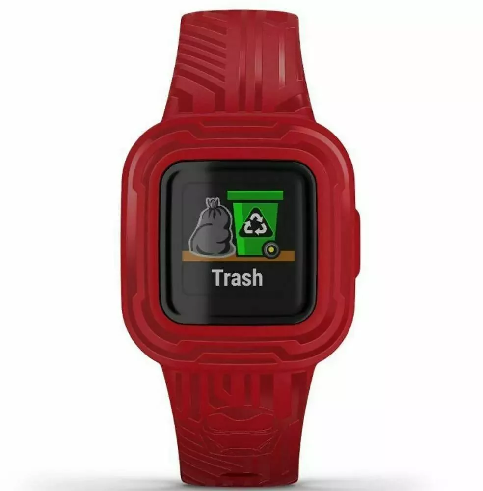smartwatch garmin vivofit jr 3 czerwony pasek ekran