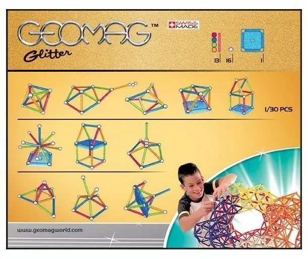 geomag color glitter 30 elementow tyl pudelka