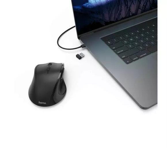 myszka komputerowa hama riano 182645 czarna prezentacja podlaczenia nano odbiornika do laptopa