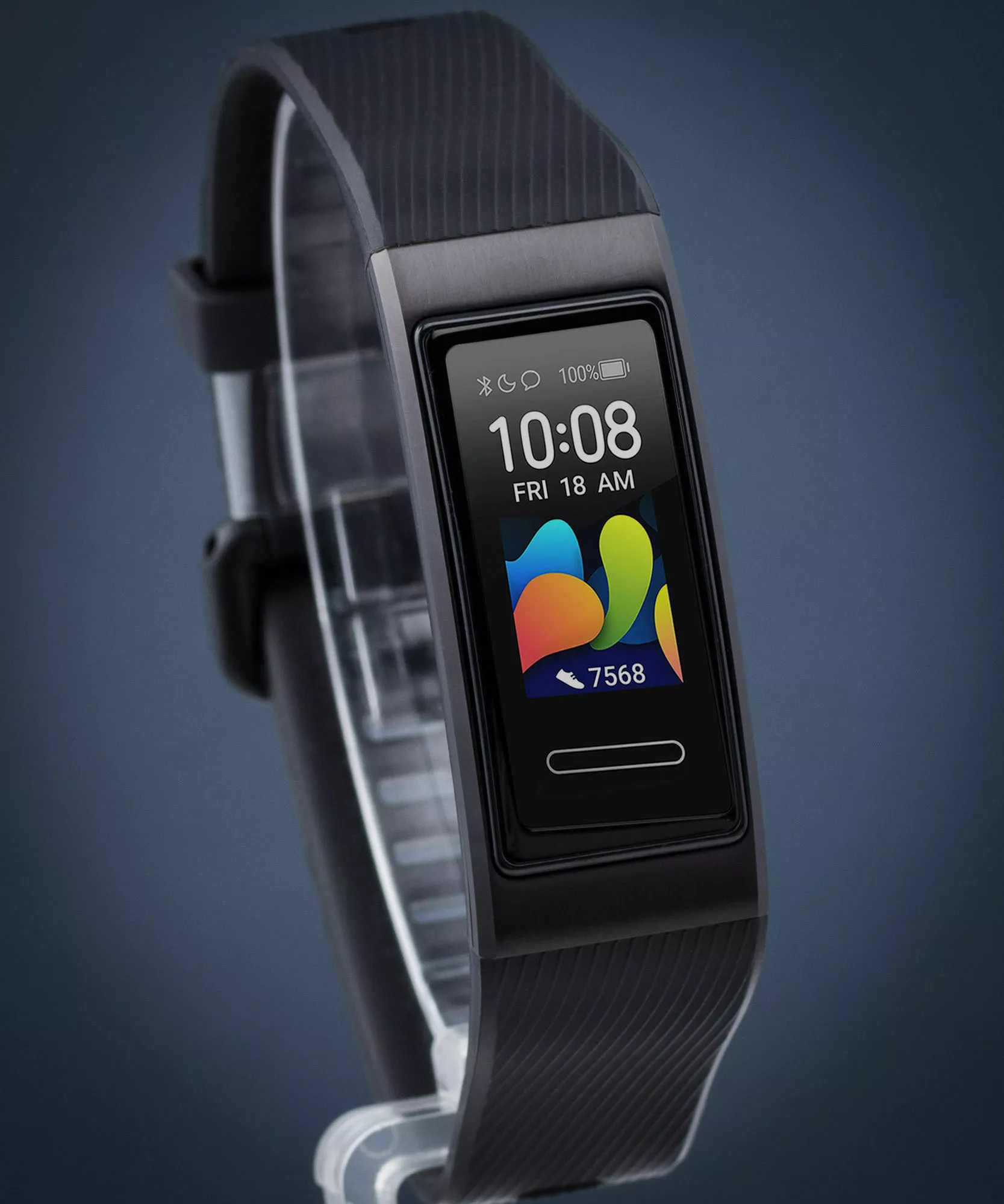 smartwatch huawei band 4 pro z czarnym paskiem ekran