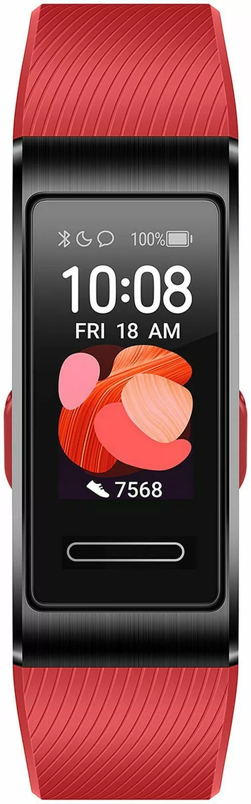 smartwatch huawei band 4 pro z czerwonym paskiem ekran