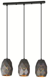 Lampa ścienna Italux Harley MBM 3480 3 czarna na listwie Lampa ścienna Italux Harley MBM 3480 3 czarna na listwie
