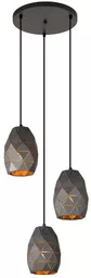 Lampa wisząca Italux Harley MBM 3480 3A czarna, widok na trzy źródła światła Lampa wisząca Italux Harley MBM 3480 3A czarna, widok na trzy źródła światła