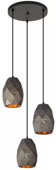 lampa wiszaca italux harley mbm 3480 3a czarna widok na trzy zrodla swiatla