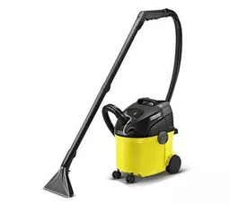 Odkurzacz Karcher SE 5 100 żółto czarny prezentacja odkurzacza wraz z wężem i szczotką Odkurzacz Karcher SE 5 100 żółto czarny prezentacja odkurzacza wraz z wężem i szczotką