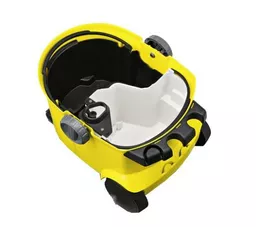 Odkurzacz Karcher SE 5 100 żółto czarny widok na środek pojemnika Odkurzacz Karcher SE 5 100 żółto czarny widok na środek pojemnika