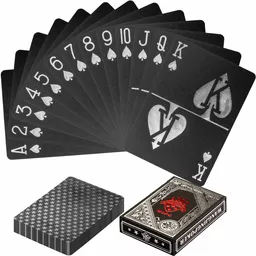 CZARNO SREBRNE KARTY TALIA DO GRY W POKERA CZARNO SREBRNE KARTY TALIA DO GRY W POKERA