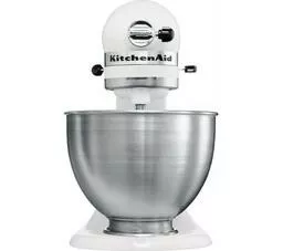 Robot kuchenny KitchenAid Classic 5K45SSEWH biały przód widok na robota z misą
