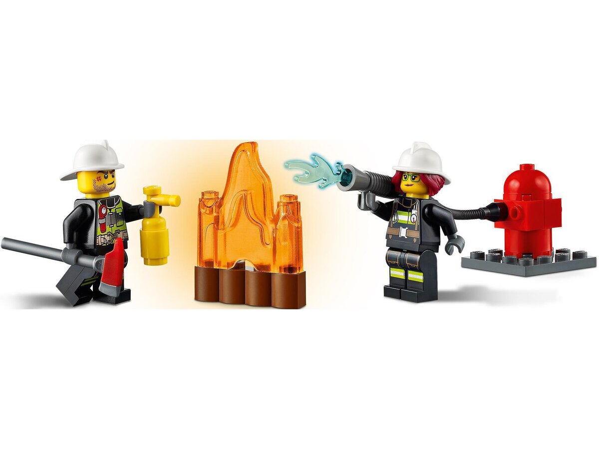 Lego City straż pożarna gasi płomień ognia Lego City straż pożarna gasi płomień ognia