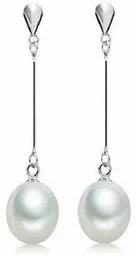 Elena długie wiszące srebrne kolczyki z naturalnymi perłami