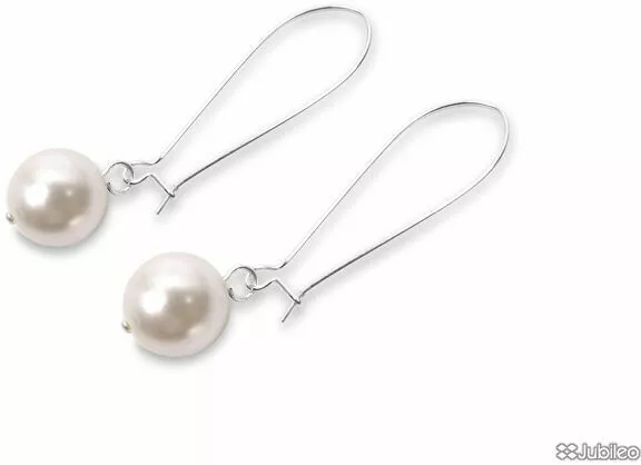 kolczyki duze perly plastik kolor perlowy perly styl klasyczny kulki kolor ecru ar434