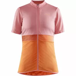 Koszulka rowerowa Craft różowo pomarańczowa z oddychającego materiału