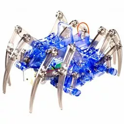 Pająk-robot z mechanicznymi nogami w kolorze niebieskim