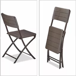 Krzesła składane Relaxdays imitacja drewna w kolorze brązowym