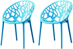 Krzesła ogrodowe Gxninef ażurowe w niebieskim kolorze
