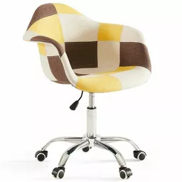 Krzesło obrotowe do biurka ART105C żółty patchwork
