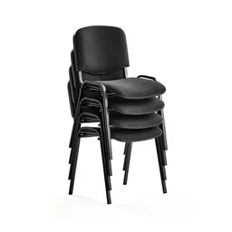 Zestaw krzeseł sztaplowanych czarnych