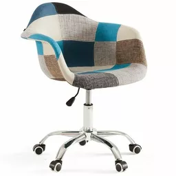 Krzesło obrotowe ART105C patchwork niebieski