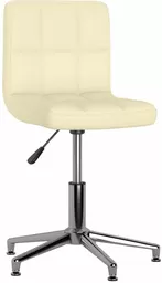 vidaXL Obrotowe krzesło stołowe kremowe obite sztuczną skórą