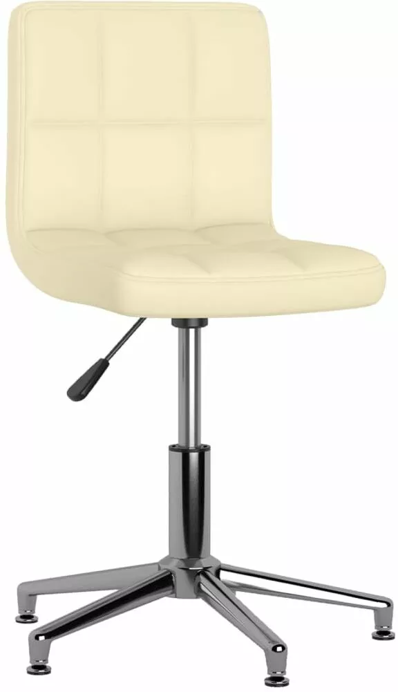vidaxl obrotowe krzeslo stolowe kremowe obite sztuczna skora