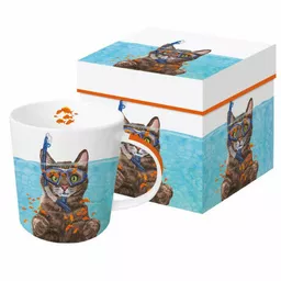 Kubek porcelanowy z kotem Kubek porcelanowy z kotem