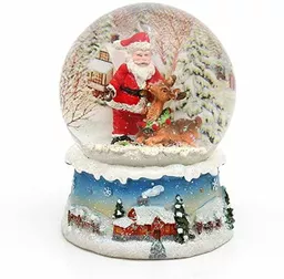 Kula śnieżna z Mikołajem i renifera na Święta Bożego Narodzenia