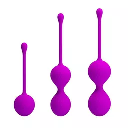 Trzy silikonowe kule kegla w kolorze fioletowym