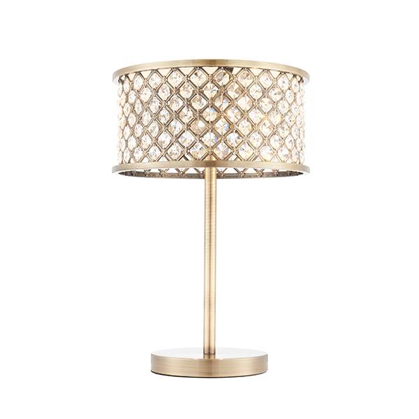 Lampka nocna Hudson , mosiężna z kryształkami w stylu nowoczesnym Lampka nocna Hudson , mosiężna z kryształkami w stylu nowoczesnym