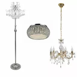 Lampa stojąca, plafon i żyrandol kryształowy Lampa stojąca, plafon i żyrandol kryształowy