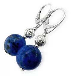 Srebrne kolczyki z lapis lazuli Arande w kształcie kólek Srebrne kolczyki z lapis lazuli Arande w kształcie kólek
