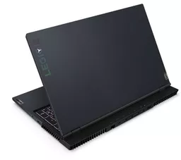 Laptop gamingowy Lenovo Legion 5 15ACH6H czarny widok od tyłu na złożony laptop Laptop gamingowy Lenovo Legion 5 15ACH6H czarny widok od tyłu na złożony laptop