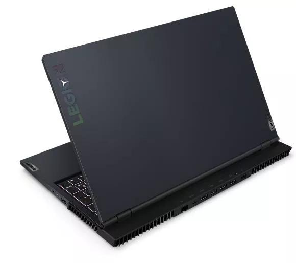 laptop gamingowy lenovo legion 5 15ach6h czarny widok od tylu na zlozony laptop