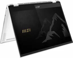 Laptop MSI Summit E13 Flip Evo w trybie "namiotu" Laptop MSI Summit E13 Flip Evo w trybie "namiotu"