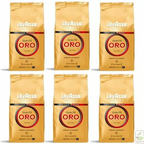 6 x lavazza qualita oro 1kg kawa ziarnista