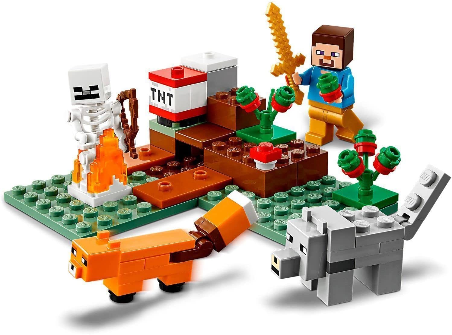 Zwierzęta i postacie z Lego Minecraft - pies i lis Zwierzęta i postacie z Lego Minecraft - pies i lis