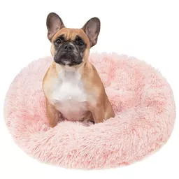 Pluszowe legowisko dla psa w kolorze różowym