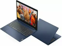 Laptop Lenovo IdeaPad 3 15 niebieski przód i widok z góry Laptop Lenovo IdeaPad 3 15 niebieski przód i widok z góry