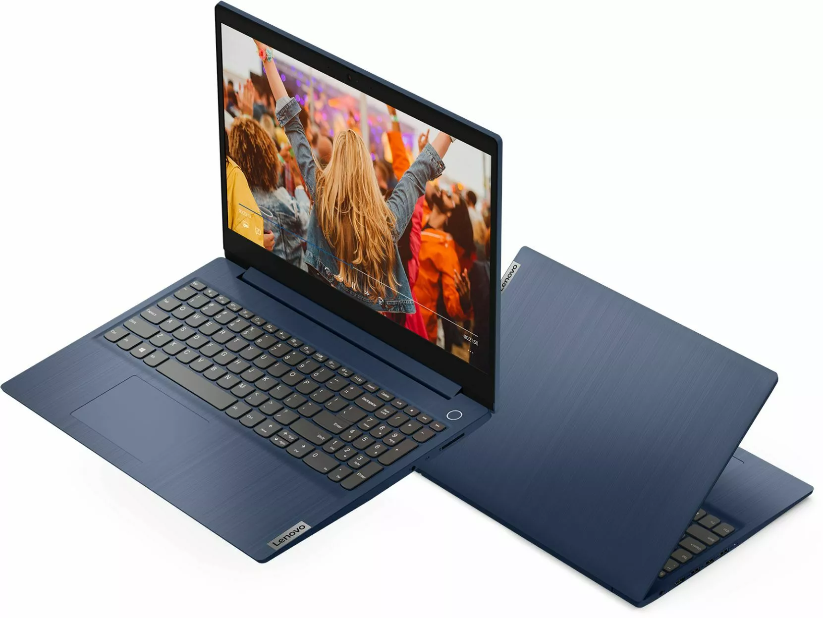 laptop lenovo ideapad 3 15 niebieski przod i widok z gory
