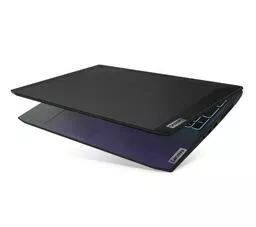 Lenovo IdeaPad Gaming 3 15IHU6 czarny przymknięty front prawy bok Lenovo IdeaPad Gaming 3 15IHU6 czarny przymknięty front prawy bok