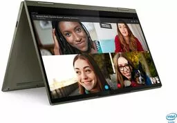 Laptop Lenovo Yoga Slim 7 14ITL5 zielony zgięty z przodu